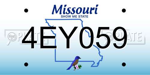 4EY059 Missouri License Plate