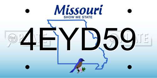 4EYD59 Missouri License Plate