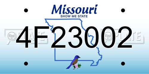4F23002 Missouri License Plate