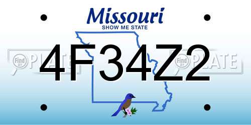 4F34Z2 Missouri License Plate