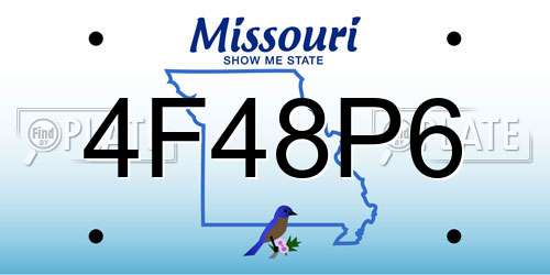 4F48P6 Missouri License Plate