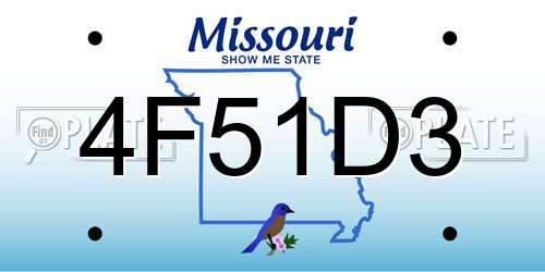 4F51D3 Missouri License Plate