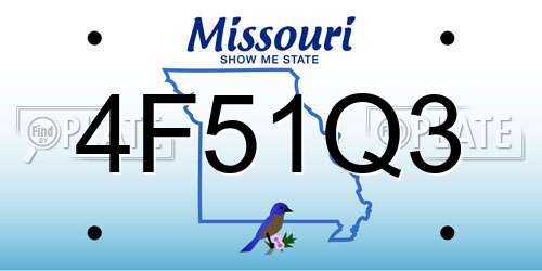 4F51Q3 Missouri License Plate