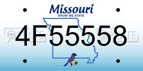 4F55558 Missouri License Plate