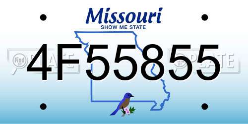 4F55855 Missouri License Plate