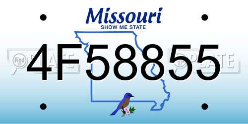 4F58855 Missouri License Plate