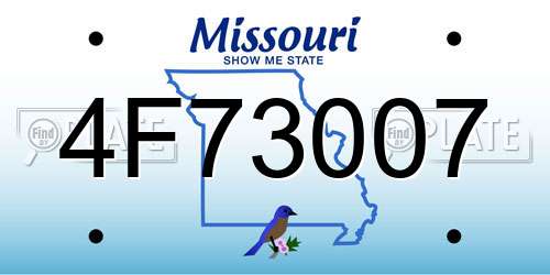 4F73007 Missouri License Plate