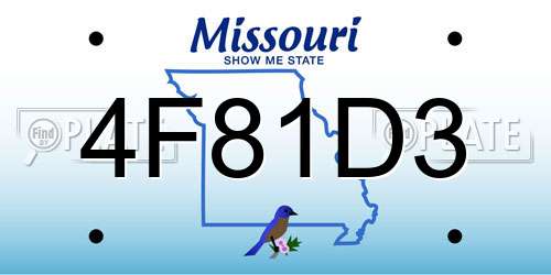 4F81D3 Missouri License Plate