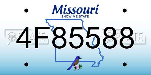 4F85588 Missouri License Plate