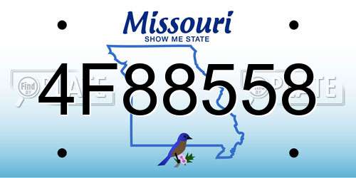 4F88558 Missouri License Plate