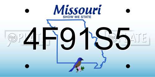 4F91S5 Missouri License Plate