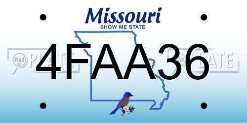 4FAA36 Missouri License Plate