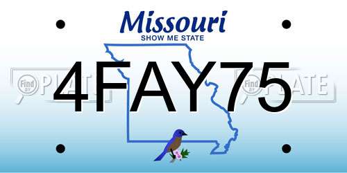 4FAY75 Missouri License Plate