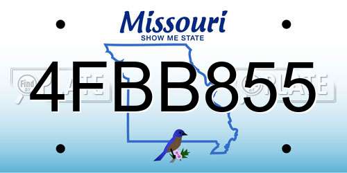 4FBB855 Missouri License Plate
