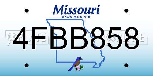 4FBB858 Missouri License Plate