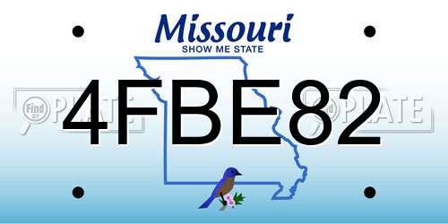 4FBE82 Missouri License Plate