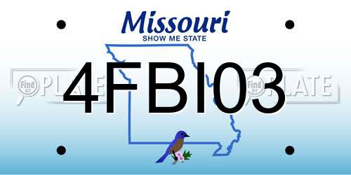 4FBI03 Missouri License Plate
