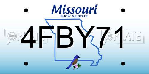 4FBY71 Missouri License Plate