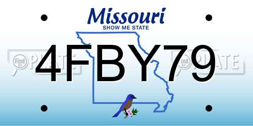 4FBY79 Missouri License Plate