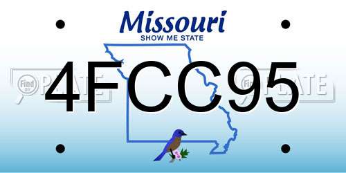 4FCC95 Missouri License Plate