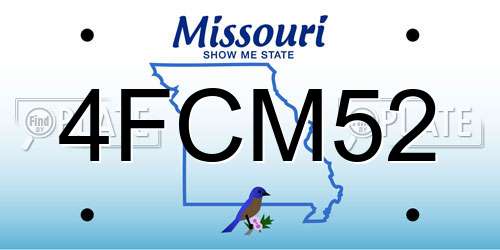 4FCM52 Missouri License Plate