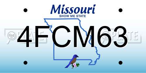 4FCM63 Missouri License Plate