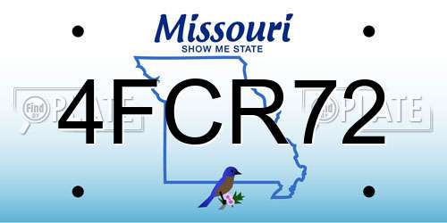 4FCR72 Missouri License Plate