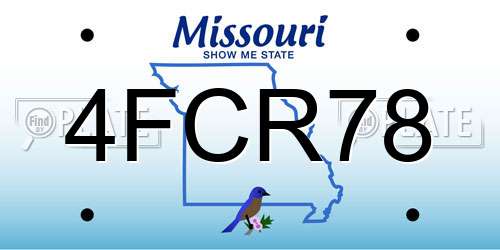 4FCR78 Missouri License Plate