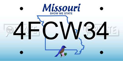 4FCW34 Missouri License Plate