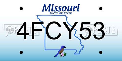 4FCY53 Missouri License Plate