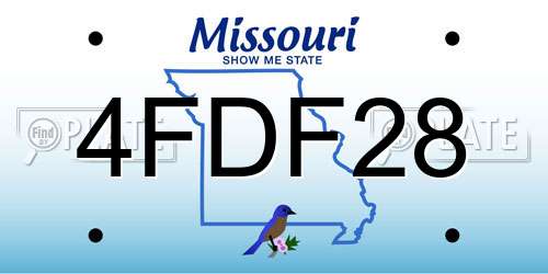 4FDF28 Missouri License Plate
