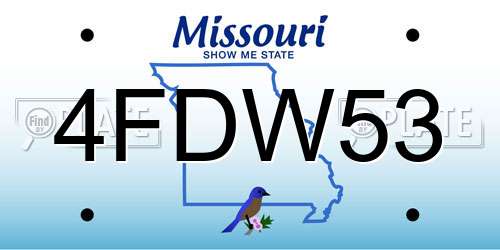4FDW53 Missouri License Plate