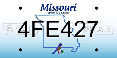 4FE427 Missouri License Plate
