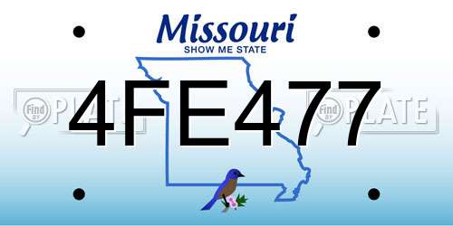 4FE477 Missouri License Plate
