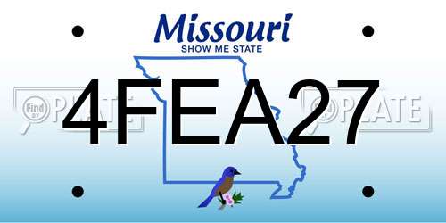4FEA27 Missouri License Plate