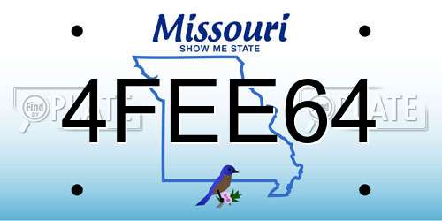 4FEE64 Missouri License Plate