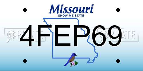 4FEP69 Missouri License Plate
