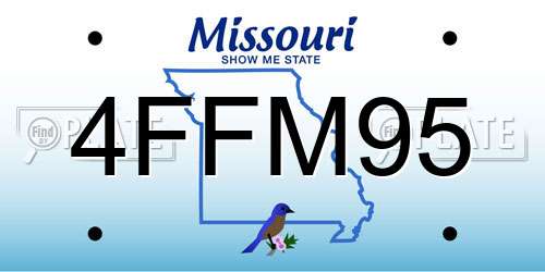 4FFM95 Missouri License Plate