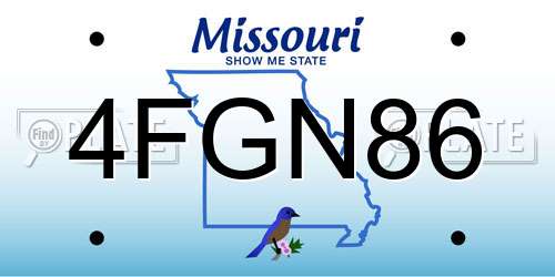 4FGN86 Missouri License Plate
