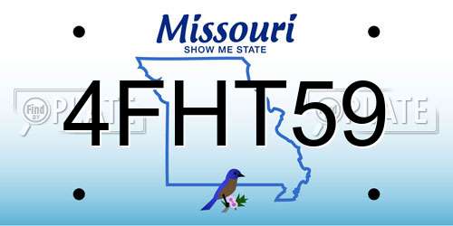4FHT59 Missouri License Plate