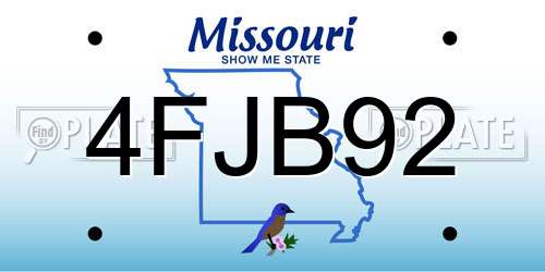4FJB92 Missouri License Plate
