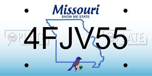 4FJV55 Missouri License Plate