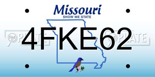 4FKE62 Missouri License Plate