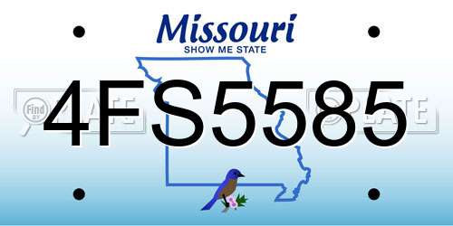 4FS5585 Missouri License Plate