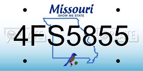 4FS5855 Missouri License Plate