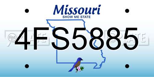 4FS5885 Missouri License Plate