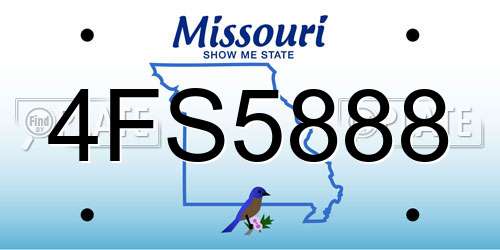 4FS5888 Missouri License Plate