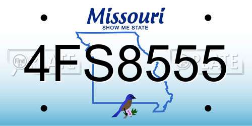 4FS8555 Missouri License Plate