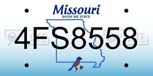 4FS8558 Missouri License Plate