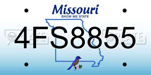4FS8855 Missouri License Plate